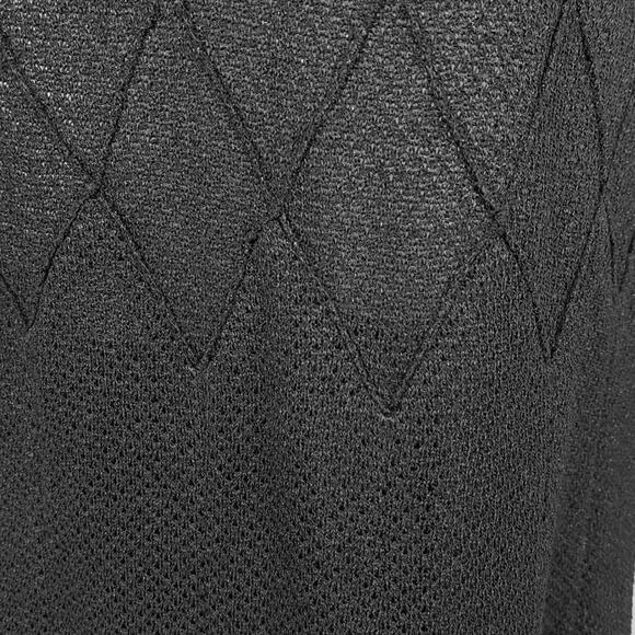 NEW ST. JOHN Evening Black Knit Cocktail Dress Gold Lace V-neck Sz 2 $1495 - Picture 12 of 12